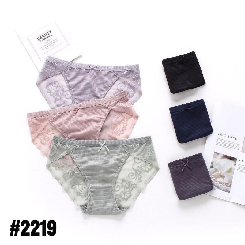Hàng đẹp - Quần lót cotton phối ren mềm mịn cao cấp 2219- freesize