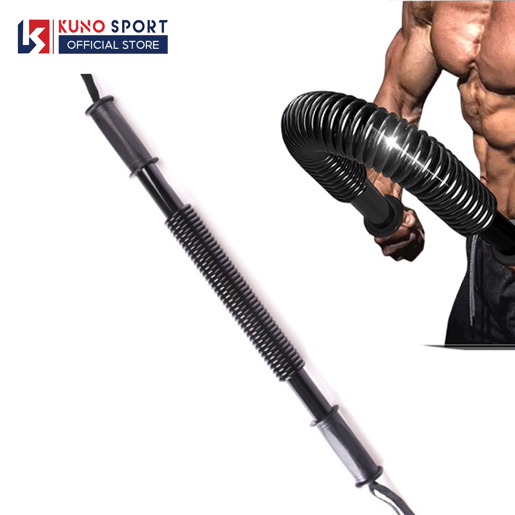 Gậy Tập Cơ Tay Lò Xo Kháng Lực KUNO SPORT, Thanh Lò Xo Power Lực Từ 20KG Đến 60KG