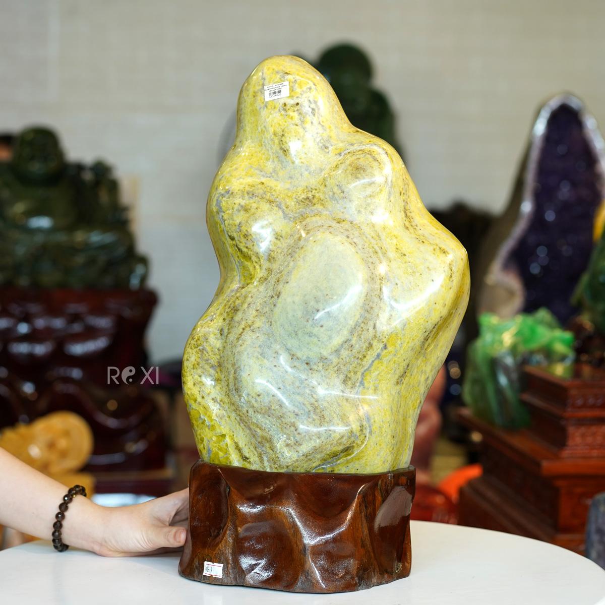 Đá trấn trạch cẩm thạch 18,6kg - cao 48cm