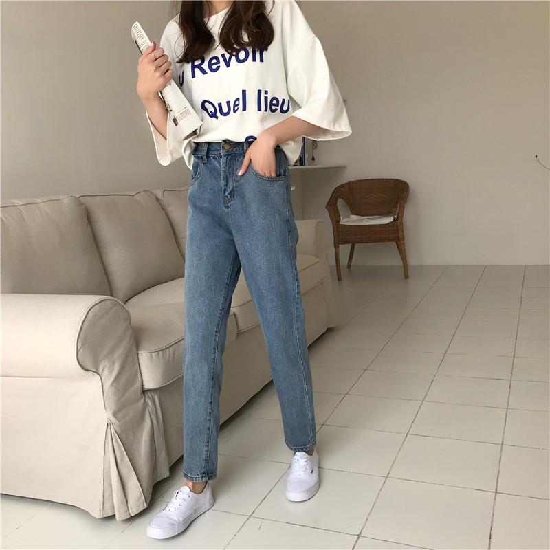 Quần baggy jeans lưng thun
