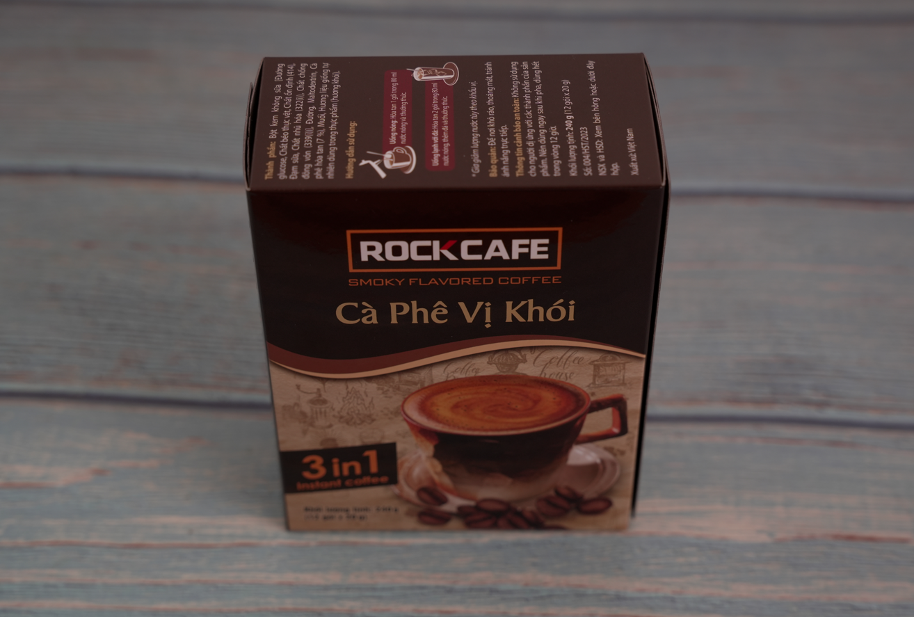 RockCafe - Cà phê vị khói 3 trong 1 (Hộp 12 gói x 20gr)