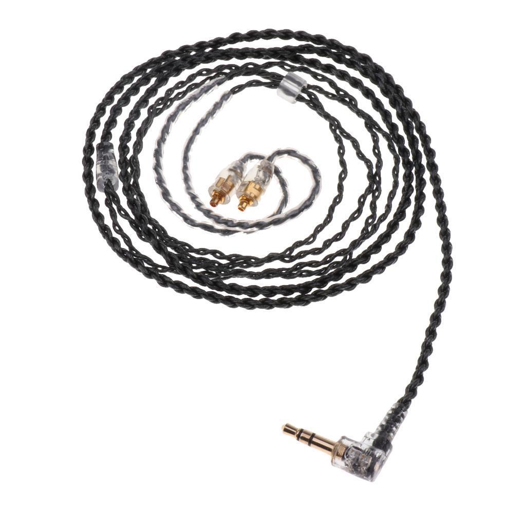MMCX Cable Headphones Upgrade Cables Replacements Line for Shure SE535 Transparent Black