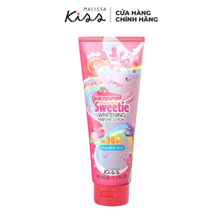 Dưỡng Ẩm Chống Nắng Hương Nước Hoa Malissa Kiss Whitening Perfume Lotion SPF30 Pa+++ Sweetie 200g