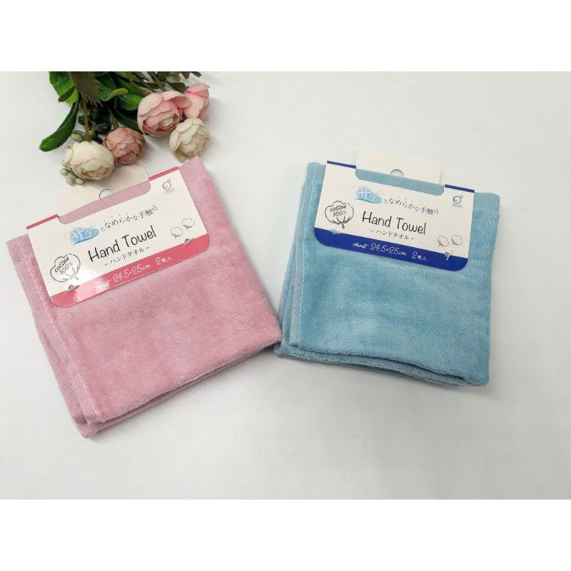 Set 2 khăn mặt mềm mịn cho bé 100% cotton (màu xanh),màu hồng