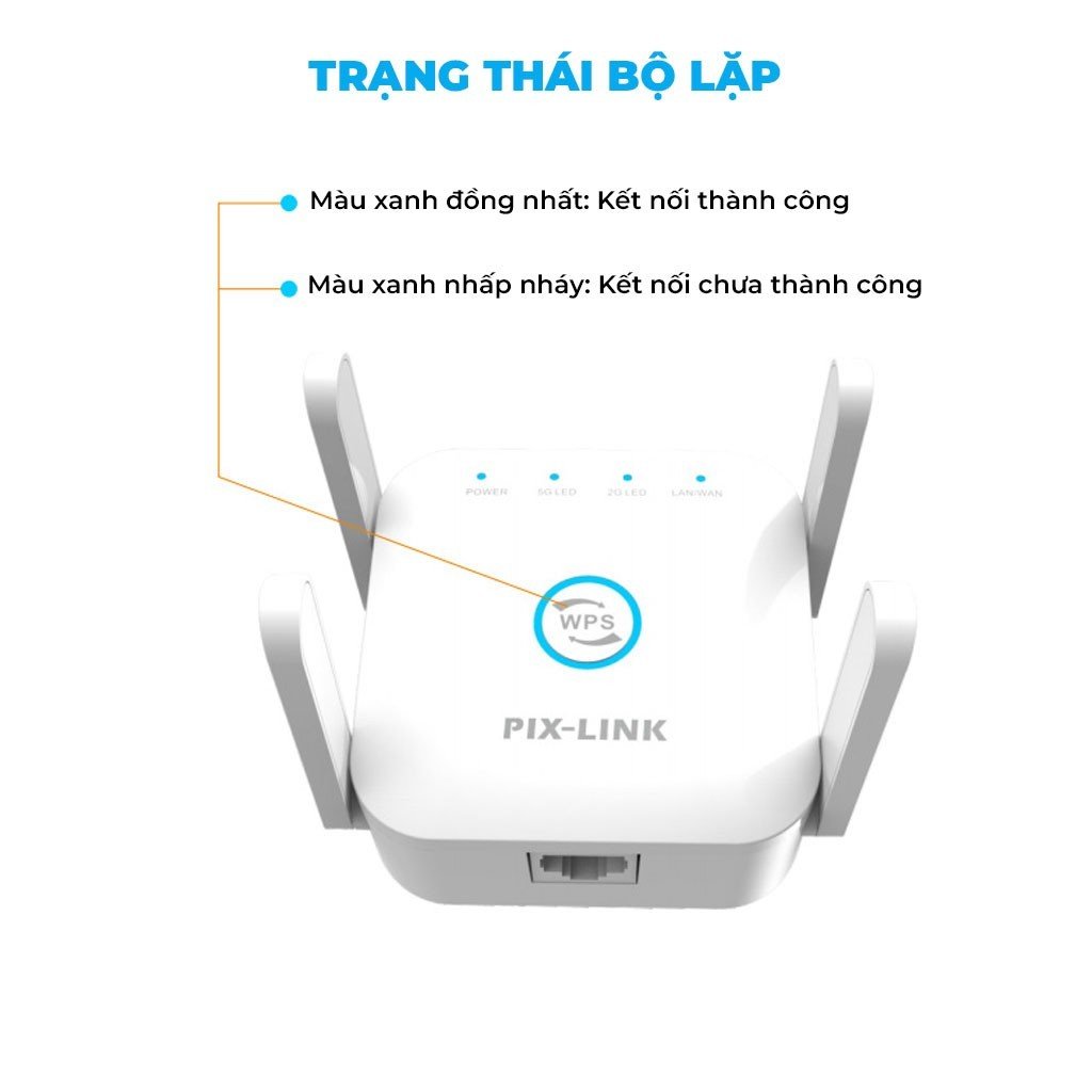 Bộ kích sóng Wifi 5G PIX-LINK LV- AC24 Pro Tần Số Kép AC 1200 Khả Năng Xuyên Tường Mạnh Mẽ, Mở Rộng Vùng Phủ Sóng Thêm 50m Cực Khỏe - Hàng Chính Hãng/ hàng Nhập Khẩu