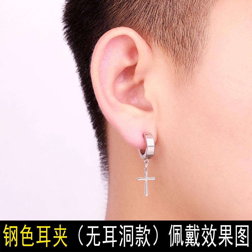 Khuyên tai Titan chữ thập Hàn Quốc không han gỉ