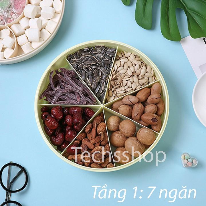 Hộp Mứt Tết 2 Tầng Với Nhiều Ngăn Đựng Bánh Kẹo Riêng Biệt Có Nắp Đậy Kín - Quà Tặng Tết 2021