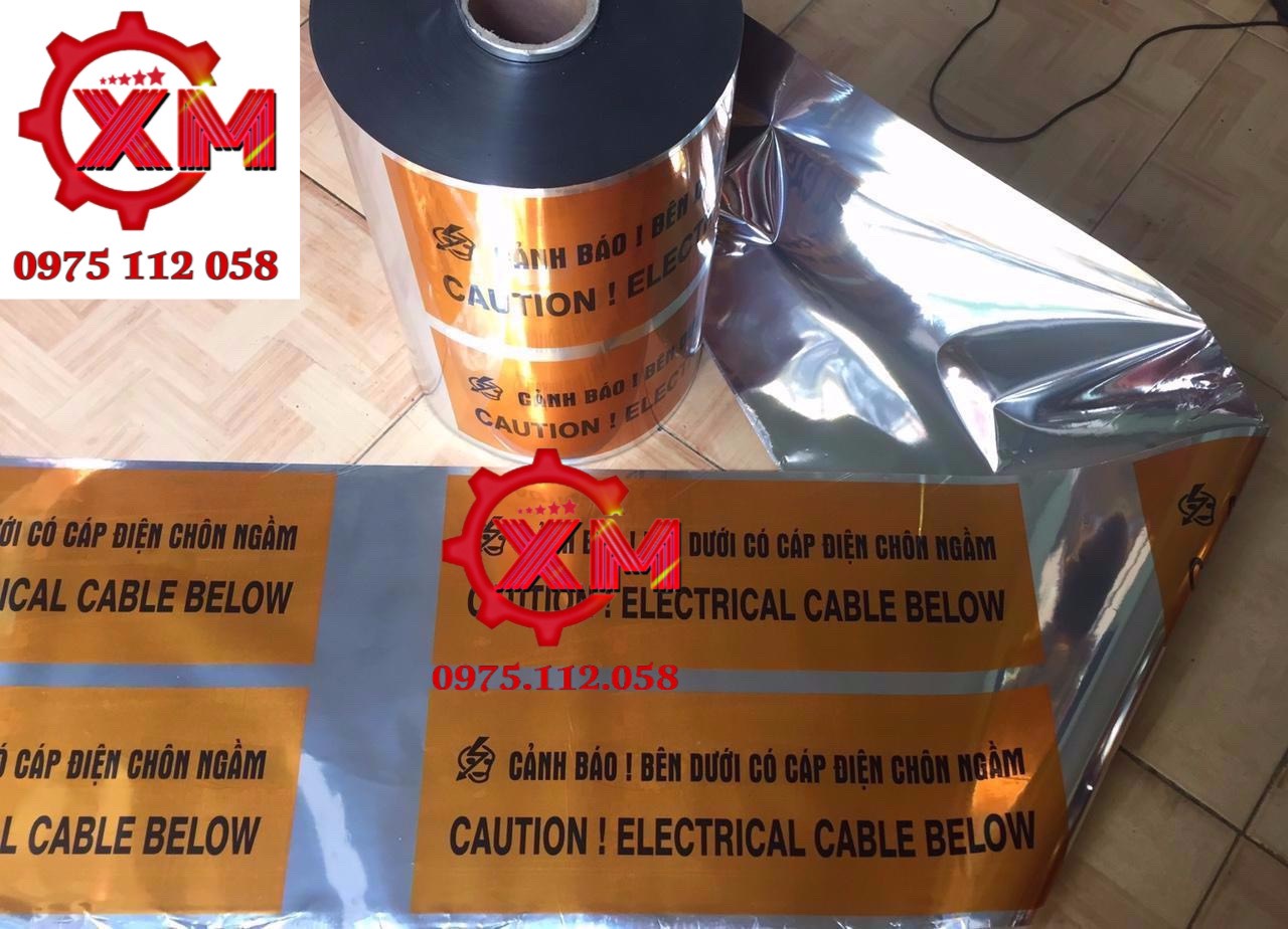 Cuộn băng cảnh báo cáp ngầm điện lực bản 15cm dài 500 mét