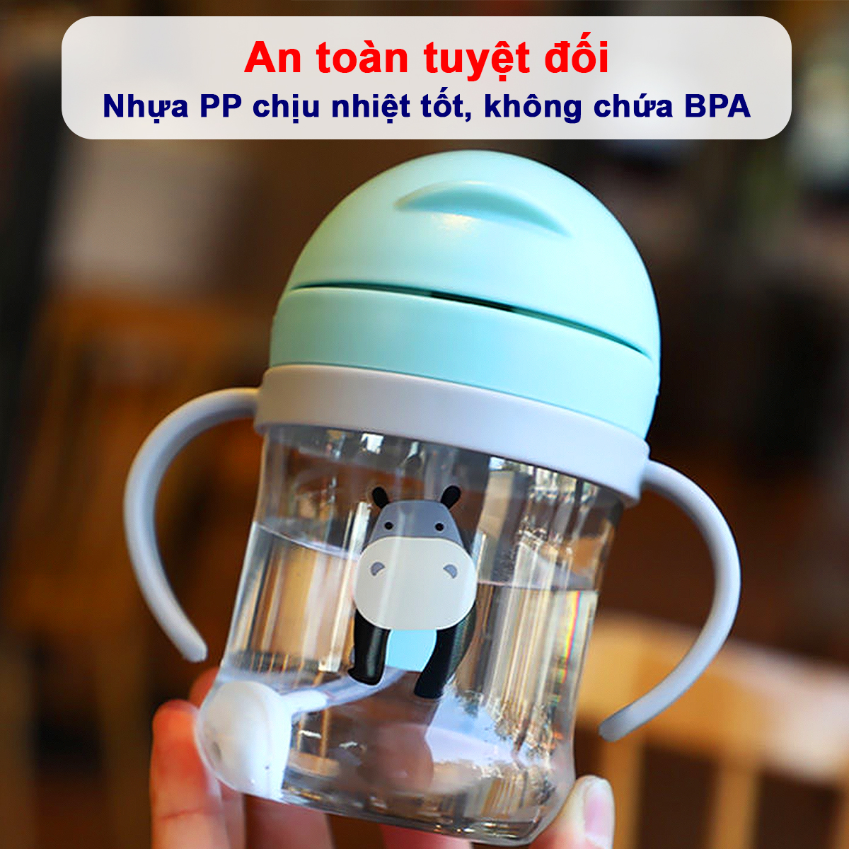 Bình nước cho bé chống sặc cao cấp Baby-S, Bình tập uống nước cho bé bằng nhựa PP chịu nhiệt tốt – SBN009