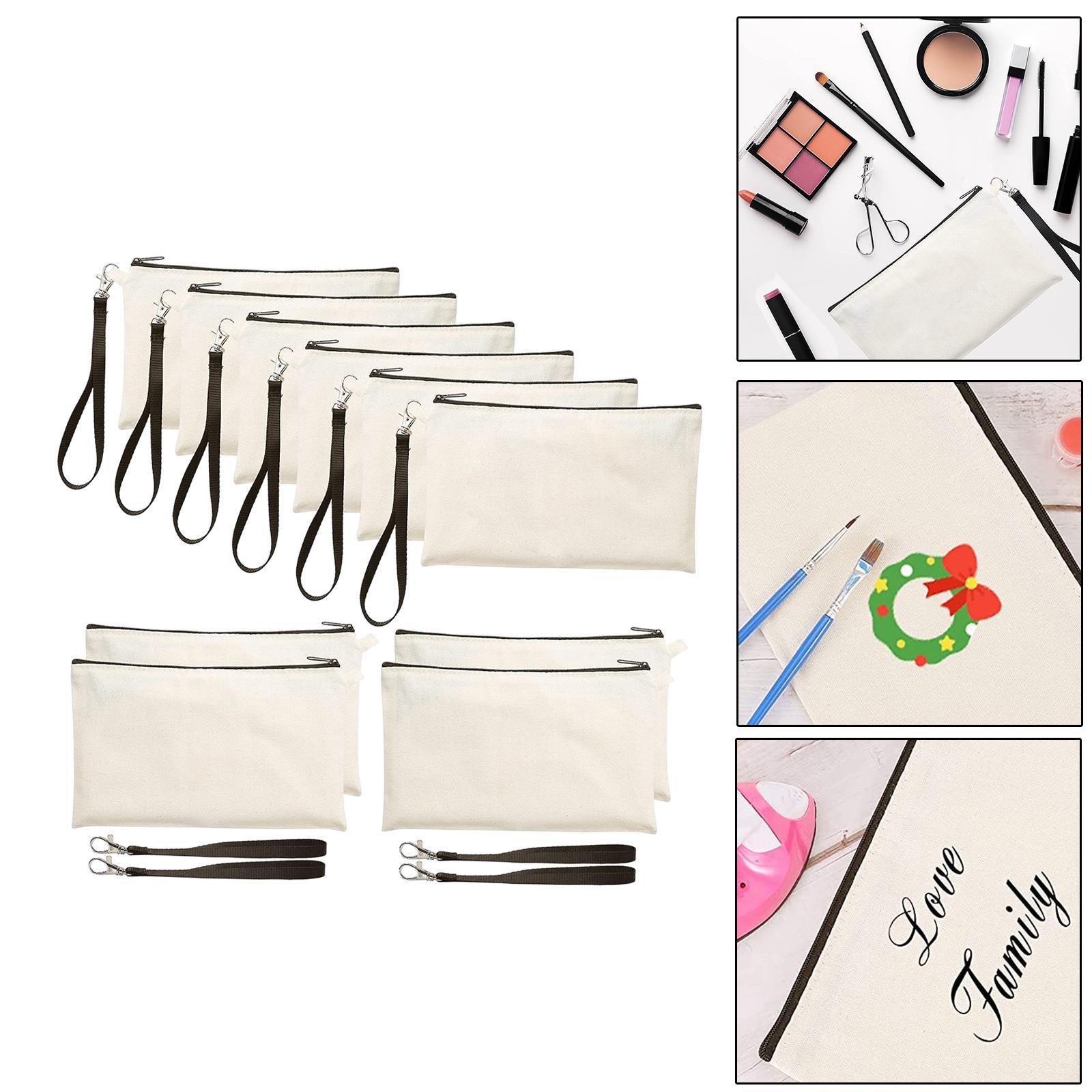 10Pcs Blank Pencil Bags Heat Transfer Cosmetic Bags Makeup Bags Children DIY