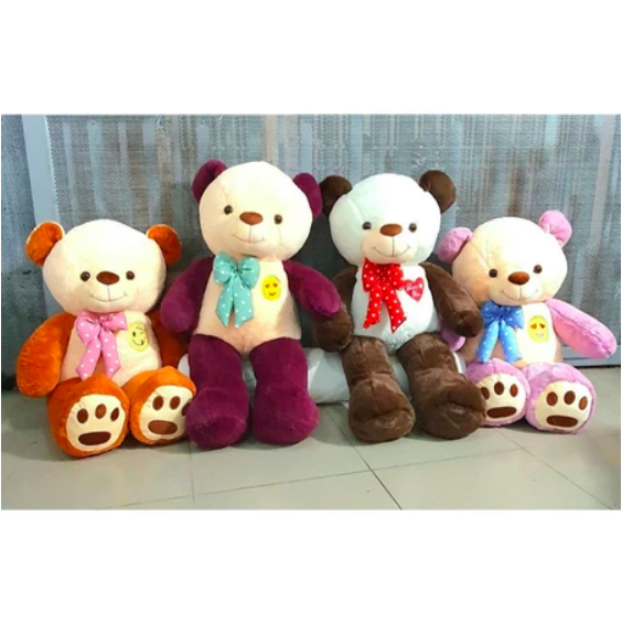 Thú nhồi bông teddy đeo nơ mặt cười đáng yêu - Size từ 85 đến 1m1 - Quà tặng gấu bông teddy êm mịn cho bé