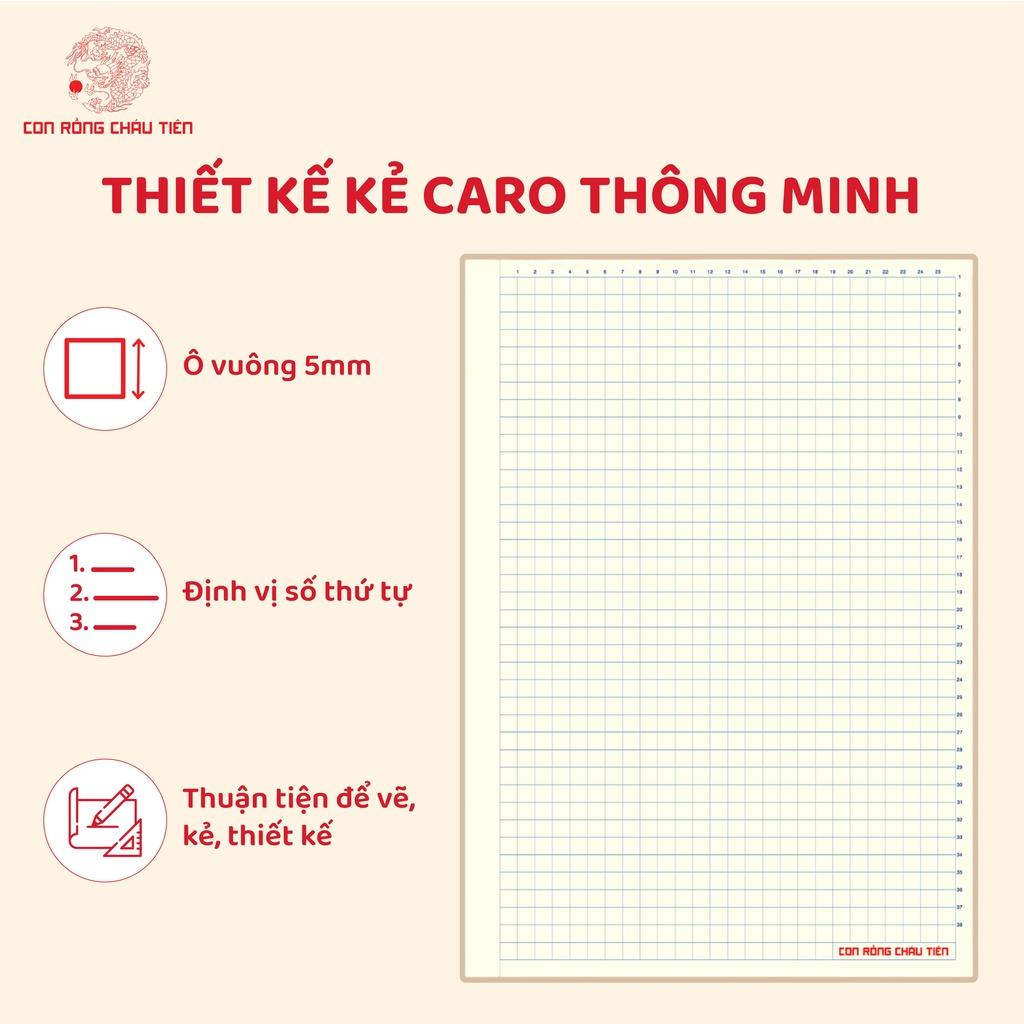 Sổ nhật ký 120 trang A5 phong cách Retro kẻ ngang, kẻ caro - Giấy Vở Con Rồng