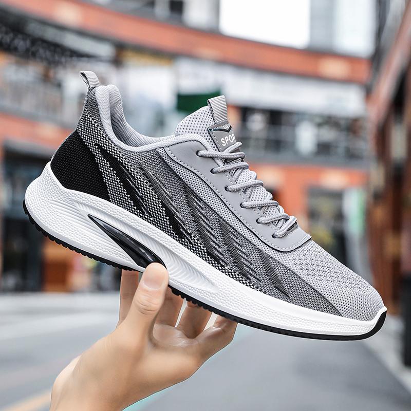 Năm 2023 Nam Mùa Hè Nhẹ Giày Sneaker Nam Thoáng Khí Nam Chạy Bộ Miễn Phí Vận Chuyển Tập Gym Giày Mới Color: Black Shoe Size: 10