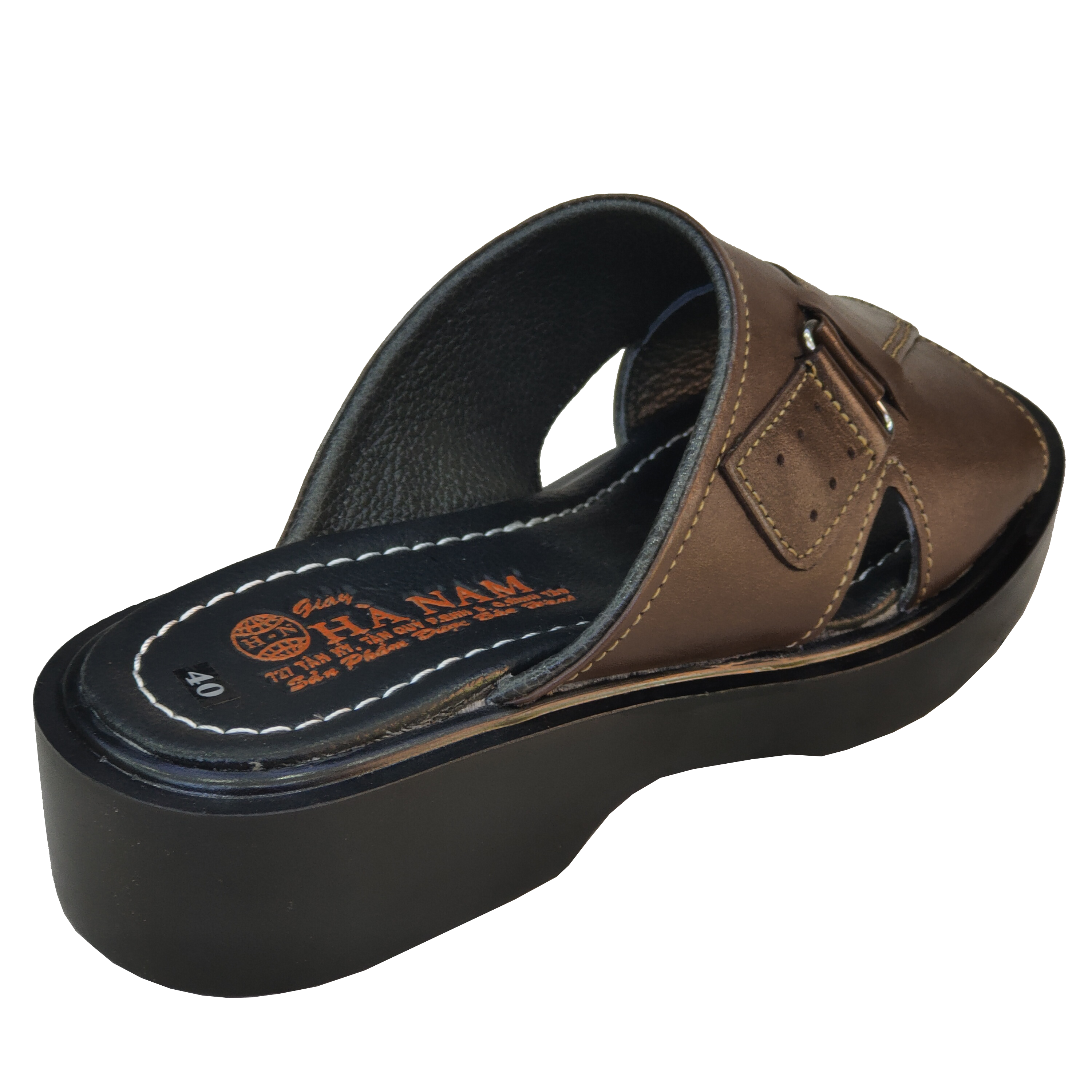 Dép Nam Quai Ngang HÀ NAM Da Bò Thật Cao Cấp DNA2135