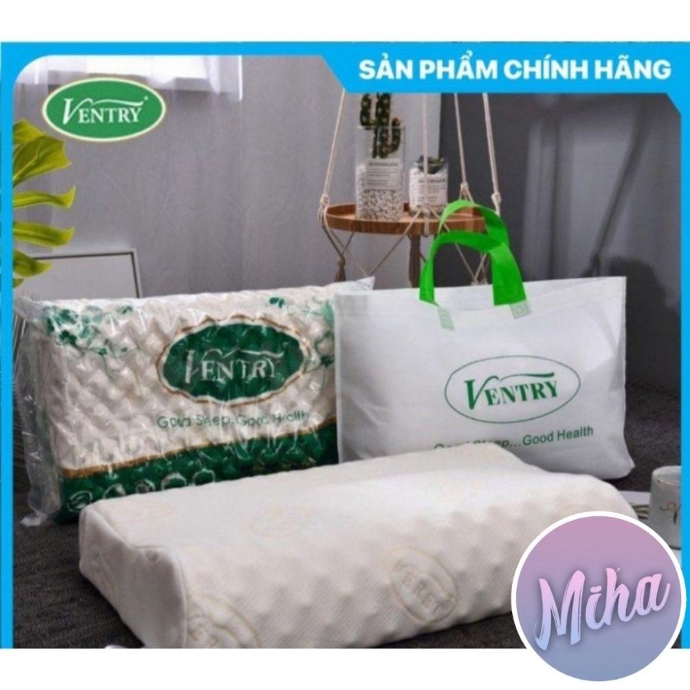 Gối cao su non Ventry Miha Bedding, hàng loại 1 Thái lan đàn hồi cực tốt chống mỏi vai gáy