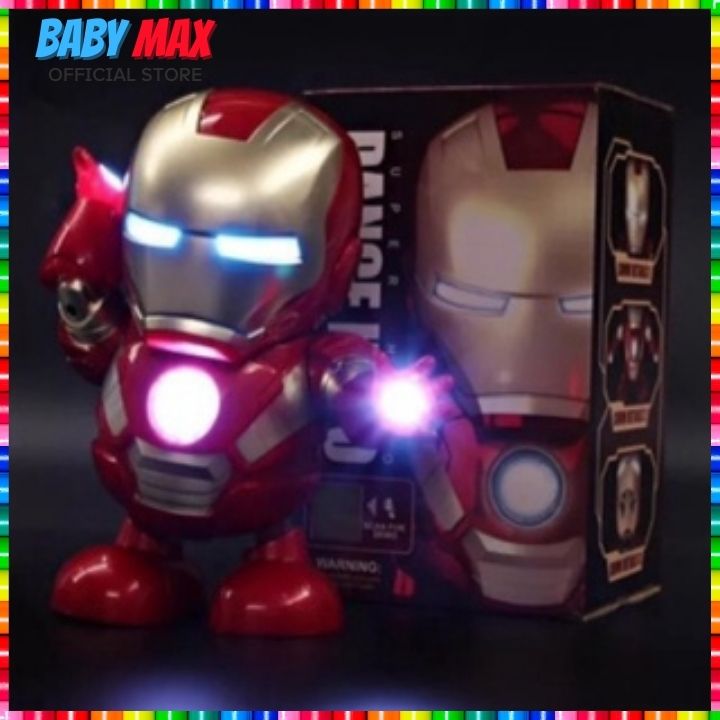 Iron man robot nhảy múa phát sáng theo nhạc giải trí cho bé đồ chơi trẻ em