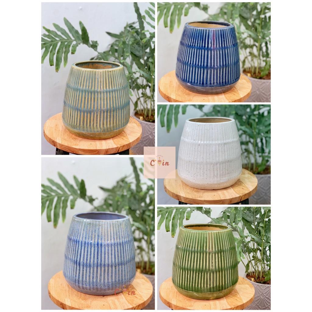 Bình hoa họa tiết 3D, Lõm tròn size to các màu - Bình hoa gốm, Lọ hoa Decor Trang Trí - Gốm Xuất Khẩu