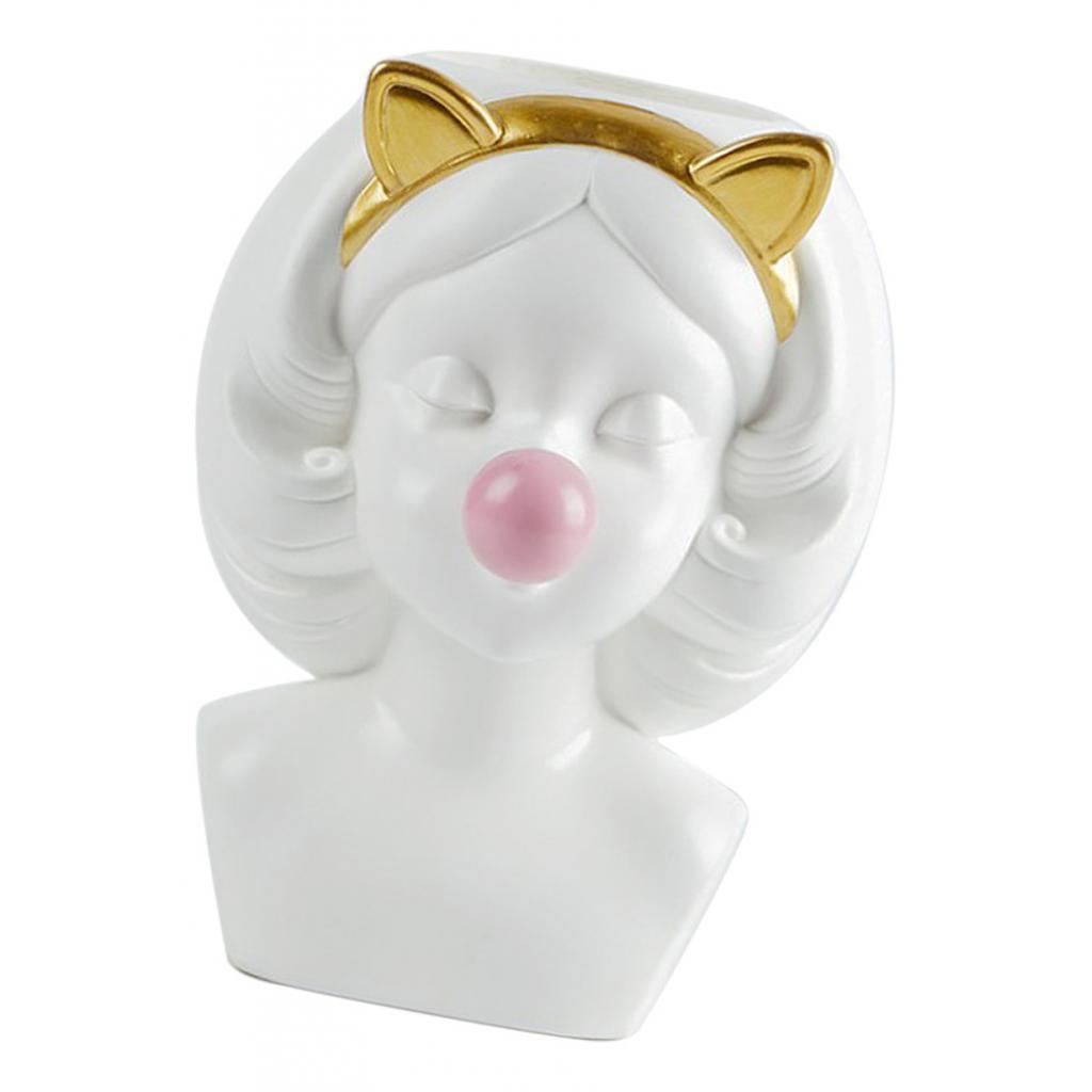 Adorable Girls Blow Bubbles Cactus Plant Pot Flower Pot Container Planter White