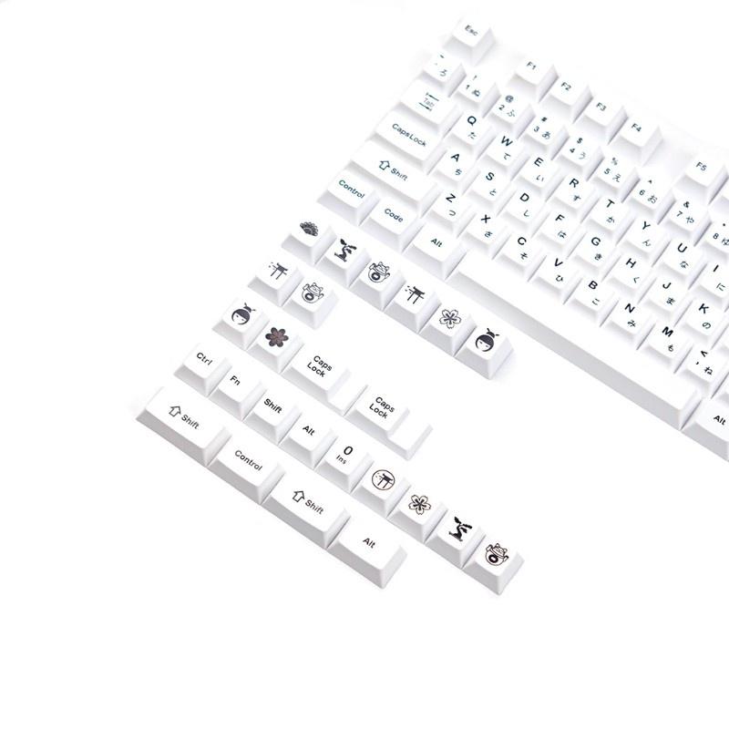 HSV 135Keys Set Cherry Profile Custom Keycaps PBT Dye Sublimation  Keycaps Set for Gateron Kailh Cherry MX Switches White