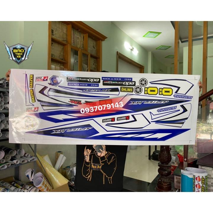 Tem rời dán xe jupiter mx xanh đen