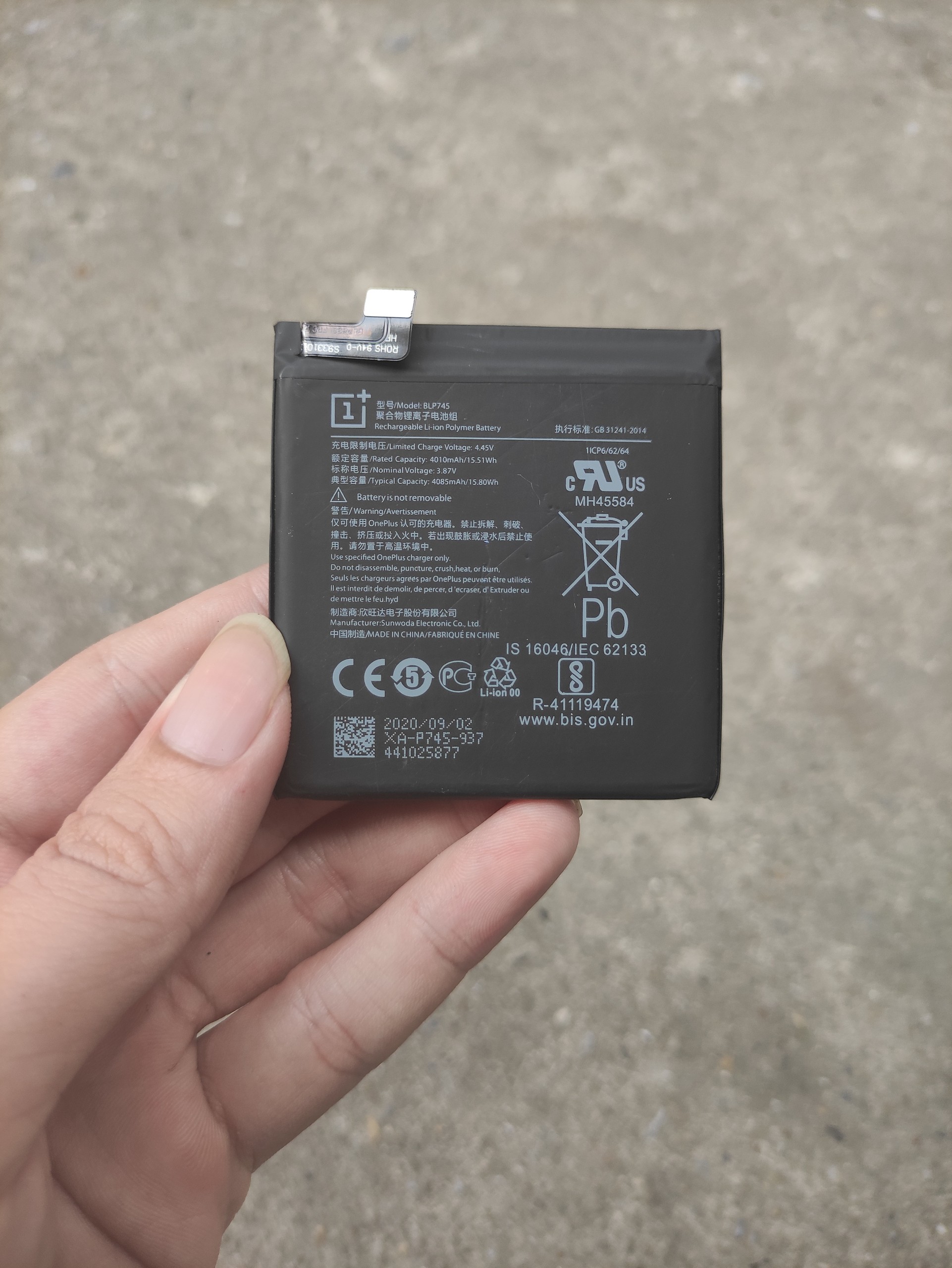 Pin dành cho điện thoại oneplus 7t pro blp745 dung lượng 4085 mah