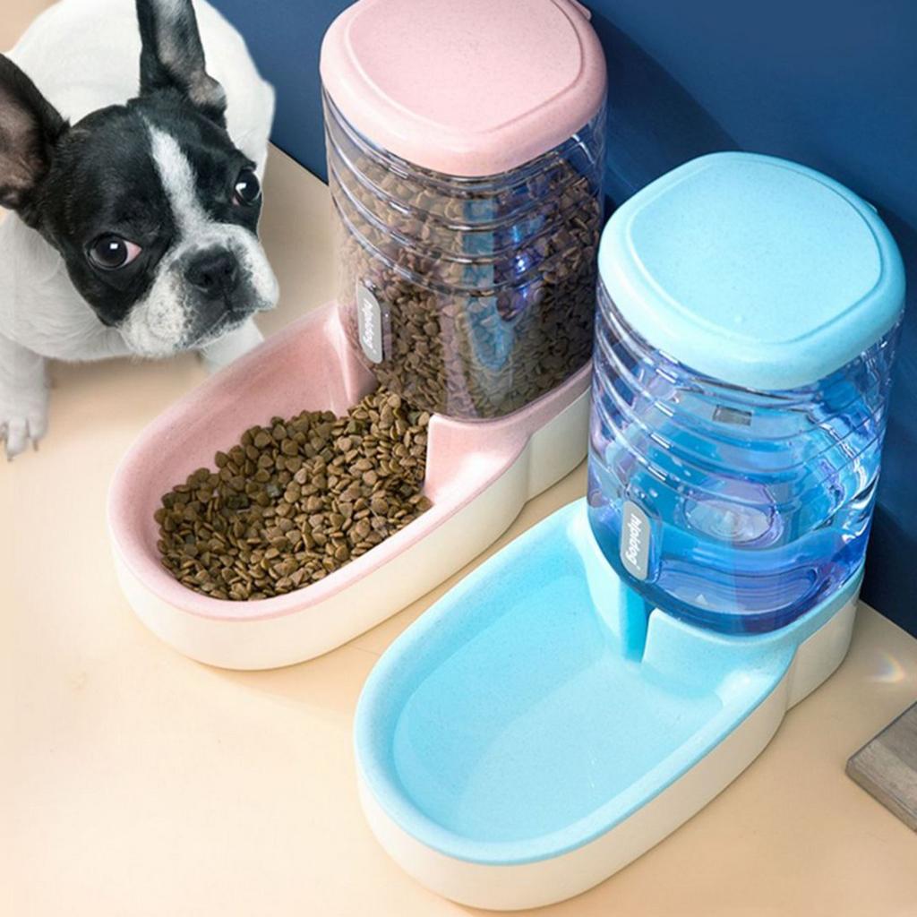 Large Capacity Automatic Pet Feeder Waterer Food Dispenser Blue
