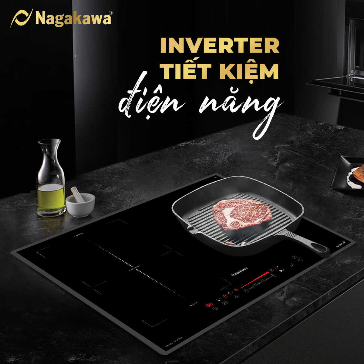 Bếp 3 Lò Điện Từ Nagakawa UltraSlim NK3C06M - Hàng Chính Hãng