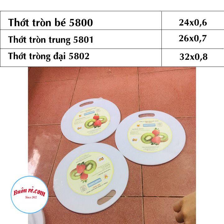 Thớt nhựa tròn Việt Nhật 3 size kháng khuẩn bền đẹp