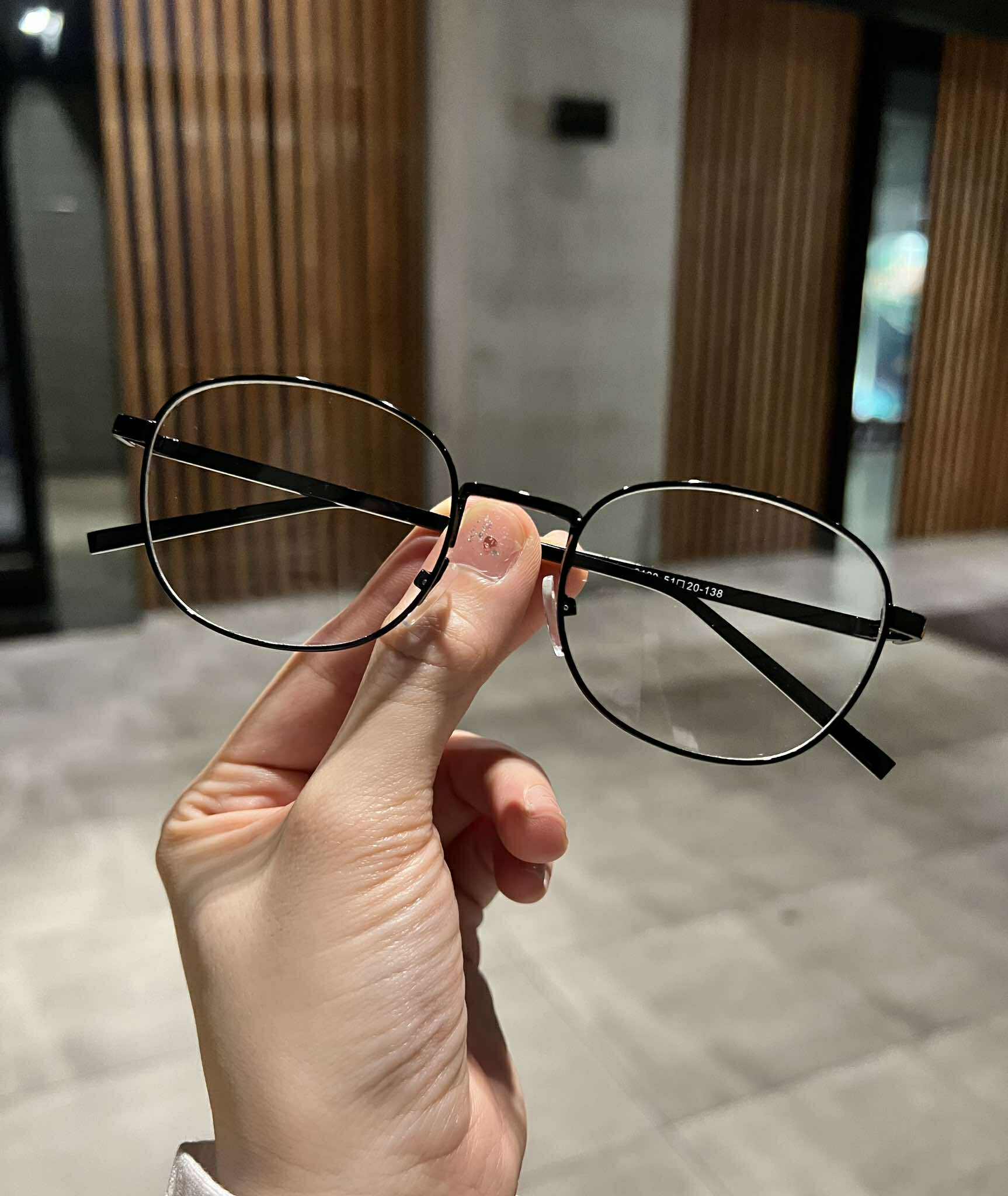 Kính Mắt vuông kim loại Korea bản dày chắc chắn cho nam nữ