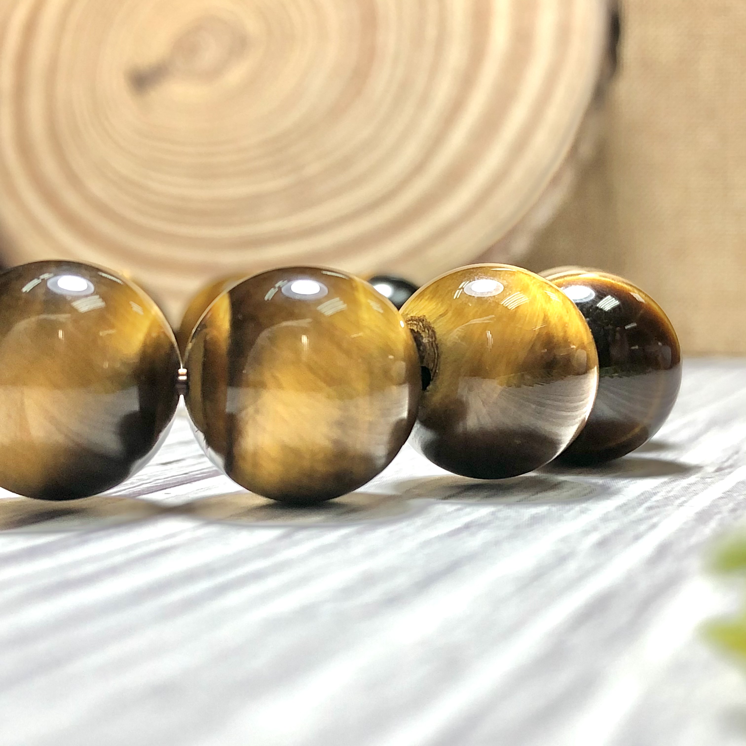 Vòng tay Thạch Anh Mắt Hổ vàng nâu 12mm cao cấp chuẩn 5A