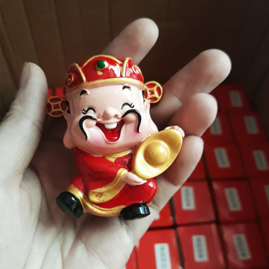 Bộ 05 tượng Di Lặc - Thần Tài - Phật Tổ kèm chân đế giả đá