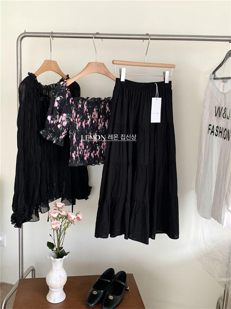 TOBE1SHOP Váy dài chữ A kiểu Pháp, váy dài, váy gió, váy dài, váy rộng, váy nửa người.