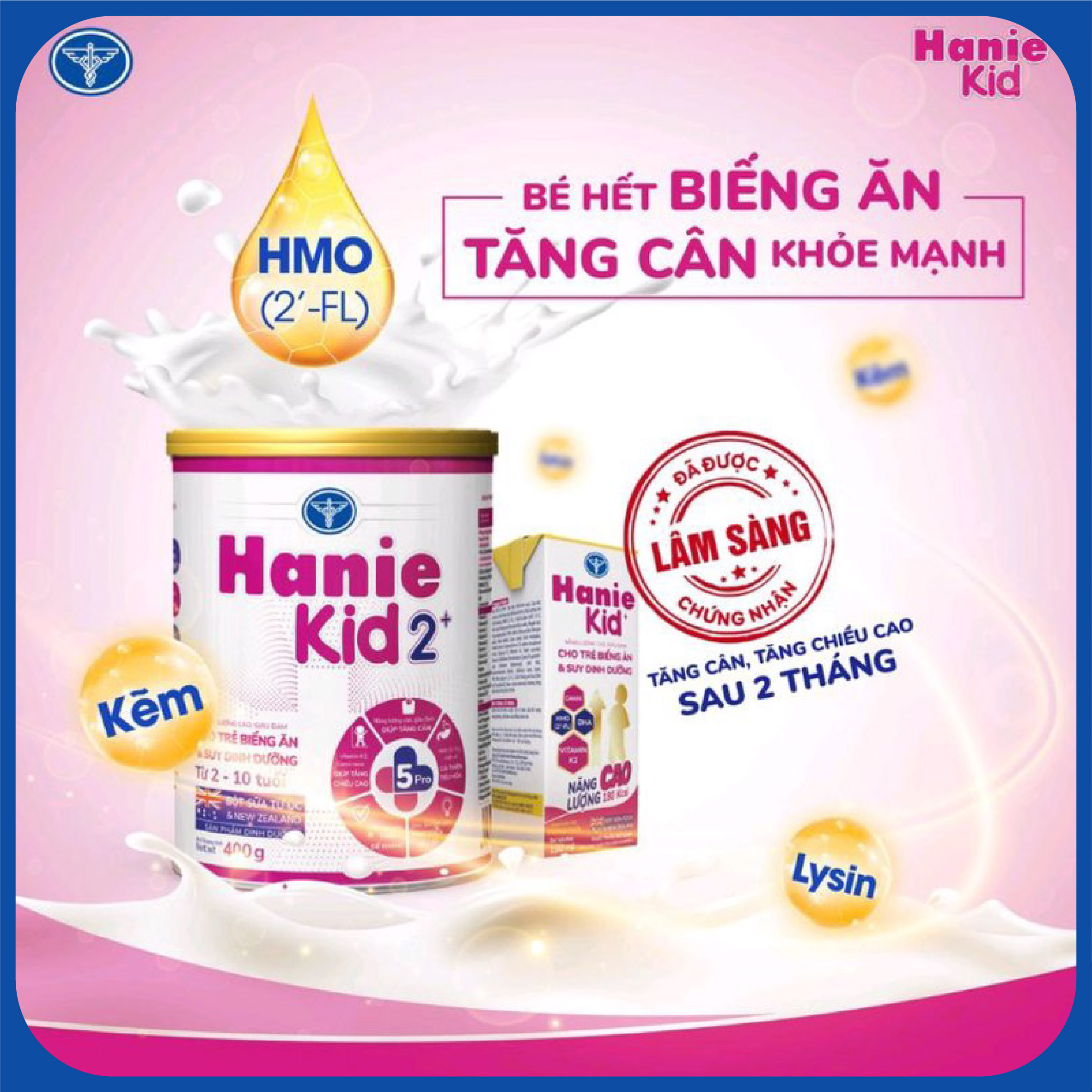 [Tặng 2 lọ yến] Sữa bột Nutricare Hanie Kid 1+ cho trẻ biếng ăn suy dinh dưỡng 850g