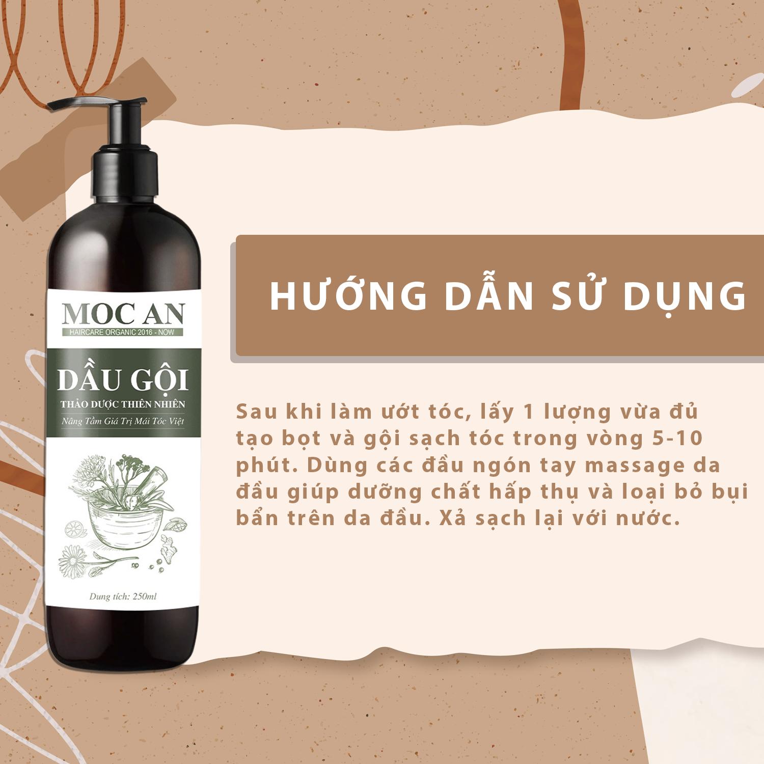 [GBK250] Dầu Gội Thảo Dược Bồ Kết [250ML] Mộc Ân Haircare