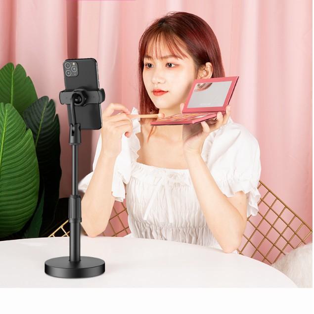 Giá đỡ điện thoại, kệ để điện thoại Livestream, xem video xoay 360 độ chân đề tròn chắc chắn