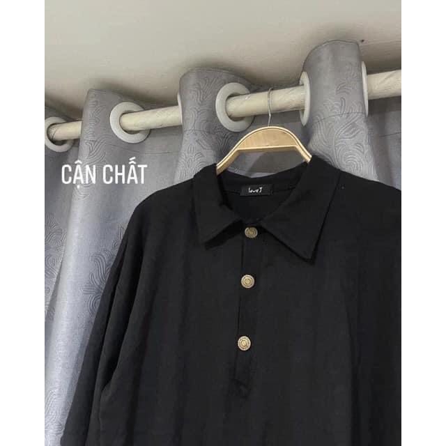 Váy Suông Polo Dáng Suông Cúc Đồng Siêu Đẹp