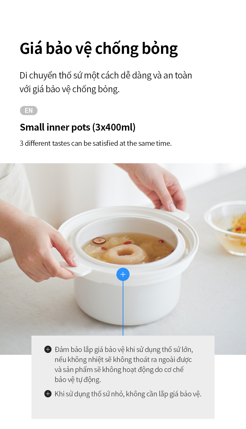 Nồi nấu chậm đa năng Locknlock EJP164IVY - Multi function slow cooker 220V, 50Hz, 350W - Dung tích 2.5L - Hàng chính hãng