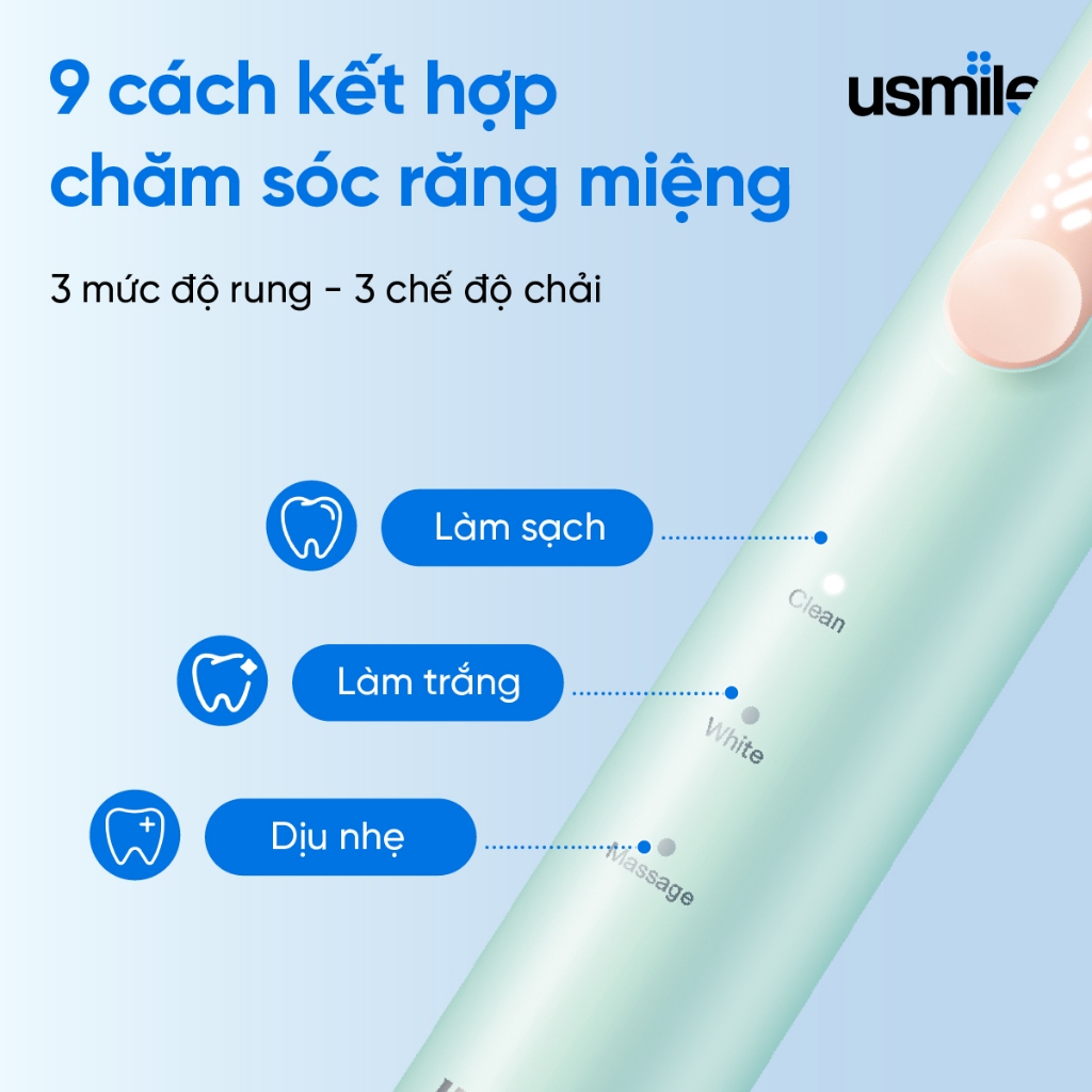 Bàn Chải Điện Sóng Siêu Âm Usmile P4 Bản Quốc Tế - Hàng Chính Hãng