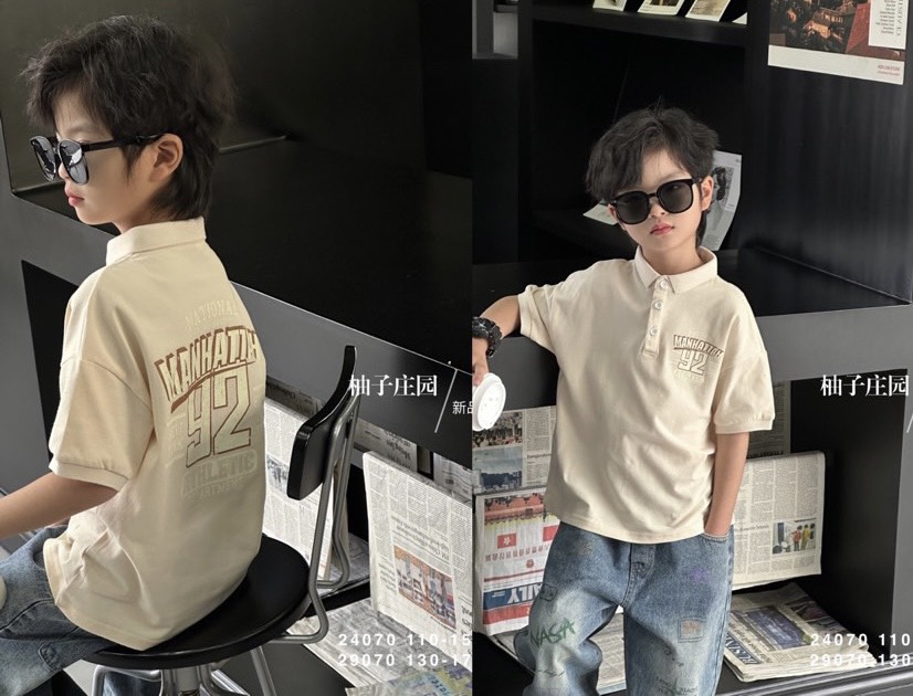 Áo Polo bé trai cộc tay size đại 8-16 tuổi in số 92 và đáp logo nhiều màu vải cao cấp thoáng mát khỏe khoắn thời trang