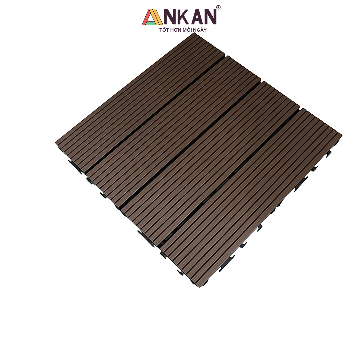 Sàn Vỉ Gỗ Nhựa Composite Cao Cấp, Lót Sàn Ban Công Nhà Tắm, Vỉ Dày Chắc Chắn Có Vít Ốc Dưới Nan, Màu Nâu Mới, Dễ Dàng Lắp Đặt