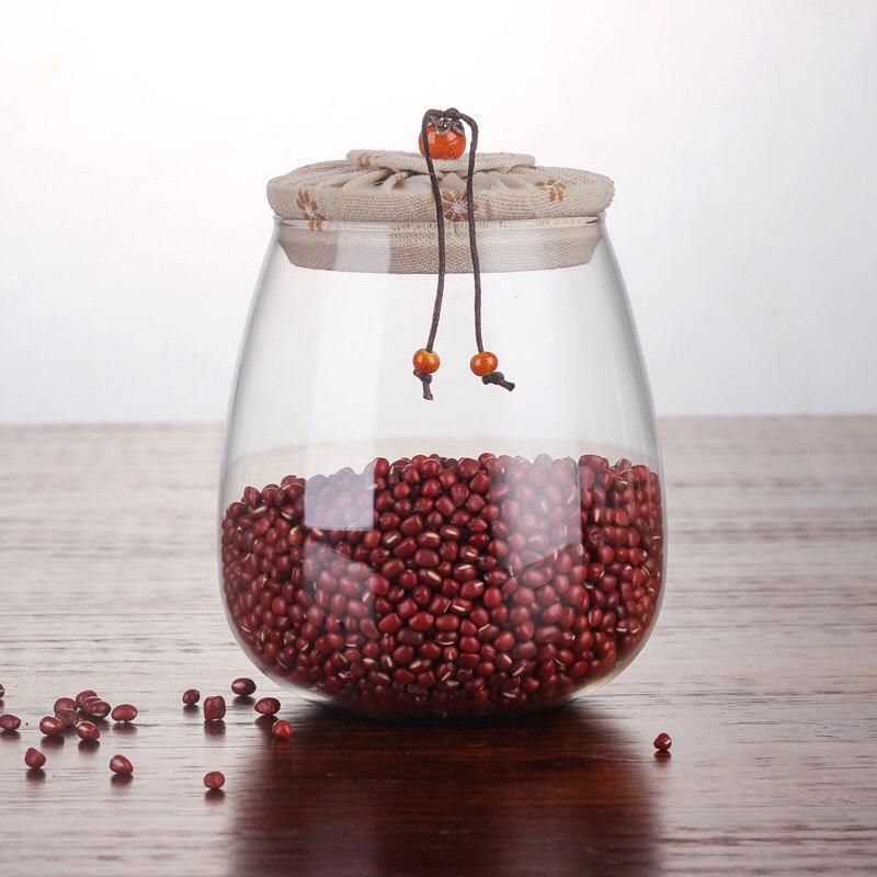 Lọ Thủy Tinh 600mL Nắp Vải Sang Trọng
