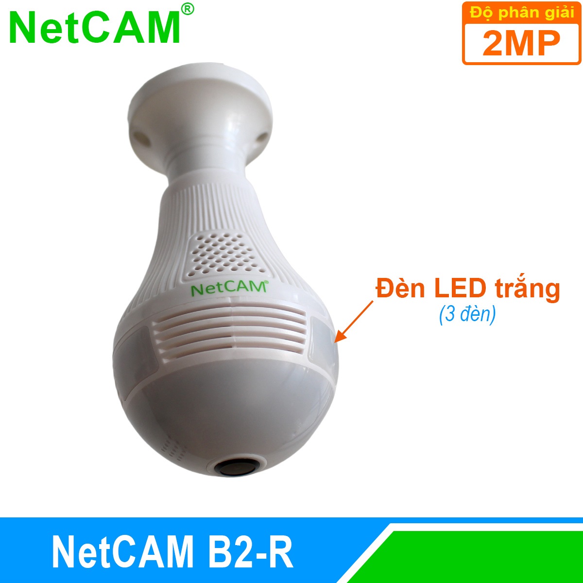 Camera IP WiFi Quan Sát Toàn Cảnh 360 độ NetCAM B2R, Độ phân giải 2.0MP - Hàng Chính Hãng