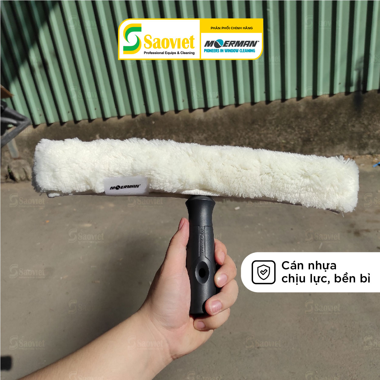 Dụng cụ lau kính Moerman dòng Mono T-bar 35cm/45cm kèm bông lau microfiber cao cấp |SAOVIETCO| SKU 17778/17779/17702/17703