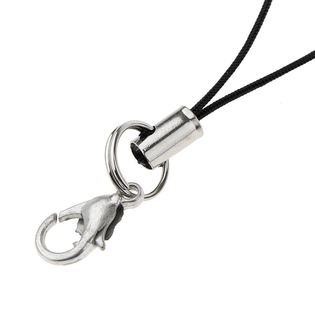 40pcs Diy Mobile Cellphone Keychain Lanyard Charms Diy Rope Black + White