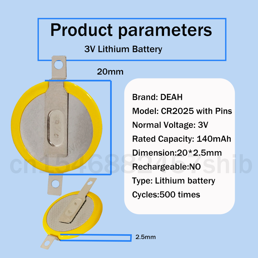 2-20 chiếc CR2025 CR 2025 Pin Lithium 3V Với 2 Chân Chân Hàn Cho Đồ Chơi Chìa Khóa Ô Tô, Máy Tính Điều Khiển Từ Xa, Tế Bào Nút Đồng Hồ, Màu sắc: 2 chiếc