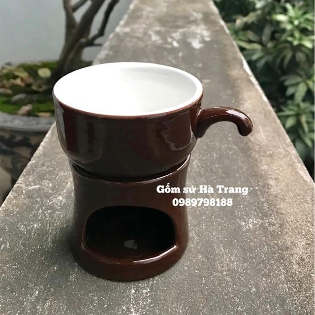 Set bếp hâm nóng trà , cafe gốm sứ Bát Tràng cao cấp