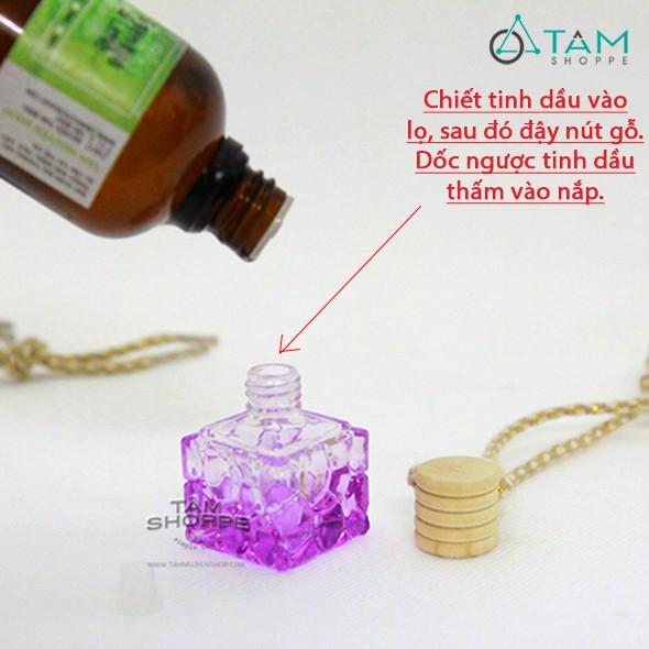 Set Hộp gỗ chai tinh dầu treo xe ô tô + 2 chai tinh dầu Scentastic 10ml TD-TX-01