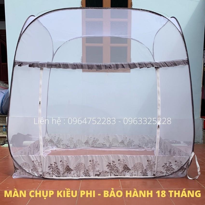 Màn chụp tự bung đỉnh vuông Bình Minh - Mẫu mùng chụp tự bung có viền chân chống muỗi tuyệt đối