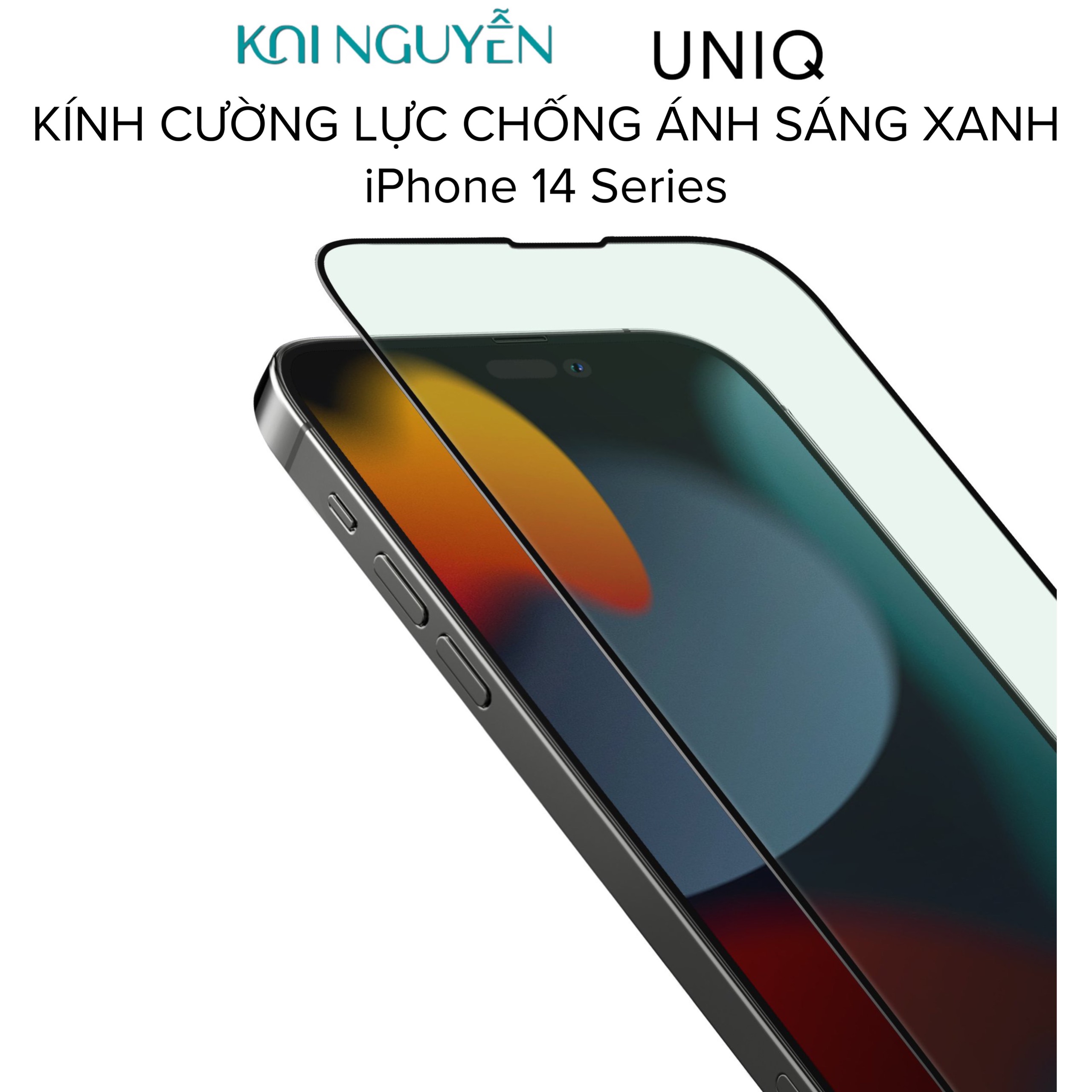 Kính Cường Lực Chống Ánh Sáng Xanh UNIQ OPTIX Anti-Blue Dành Cho iPhone 14 PRO MAX / 14 PRO / 14 PLUS / 14 / 13 SERIES - Hàng Chính Hãng