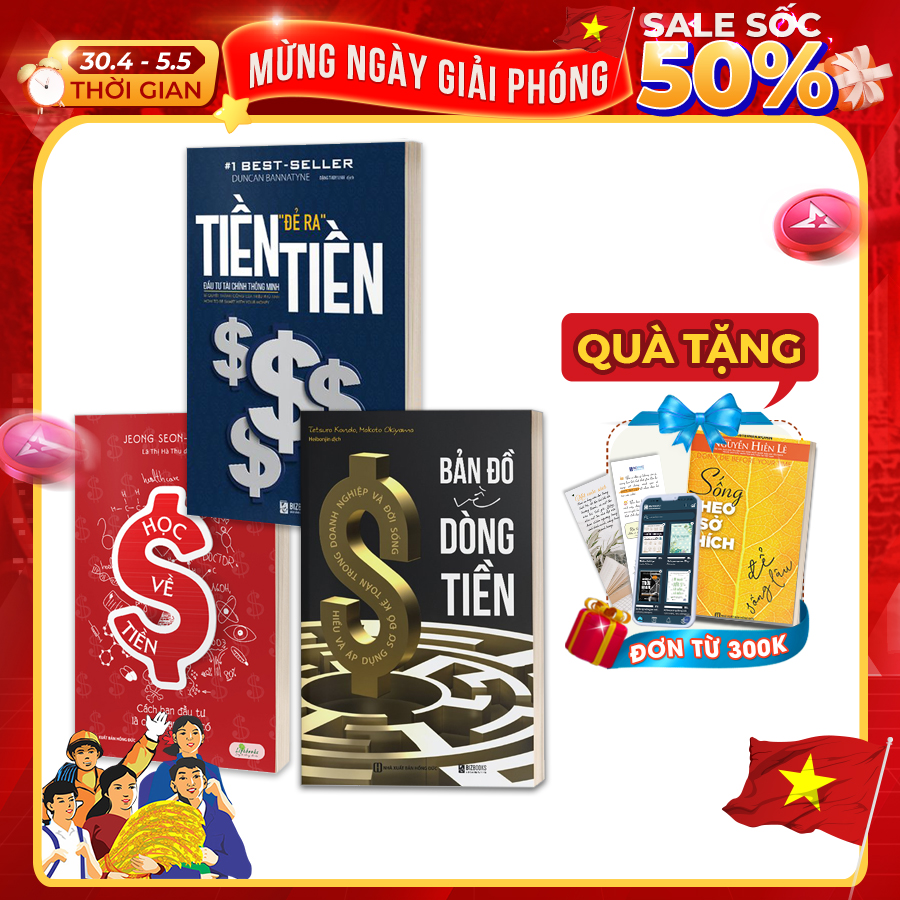 Combo 3 Cuốn Sách Chuẩn Đoán Sức Khoẻ Tài Chính: Học Về Tiền, Bản Đồ Dòng Tiền, Tiền Đẻ Ra Tiền